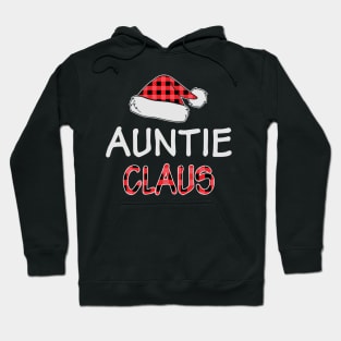 Auntie Claus Red Buffalo Plaid Matching Family Christmas Gift Hoodie